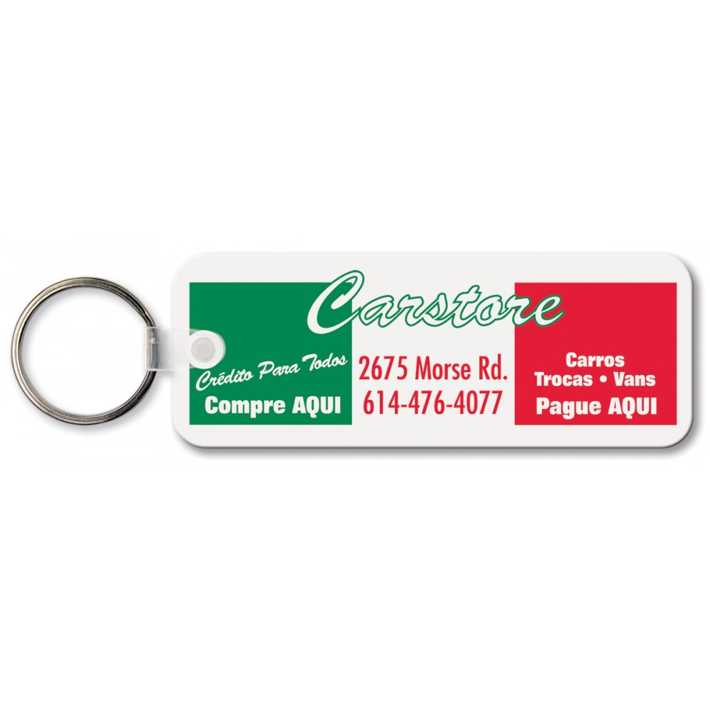 Rectangle Key Tag w/Round Corners (Spot Color) with Logo