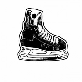 Personalized Dark Ice Skate Key Tag - Spot Color