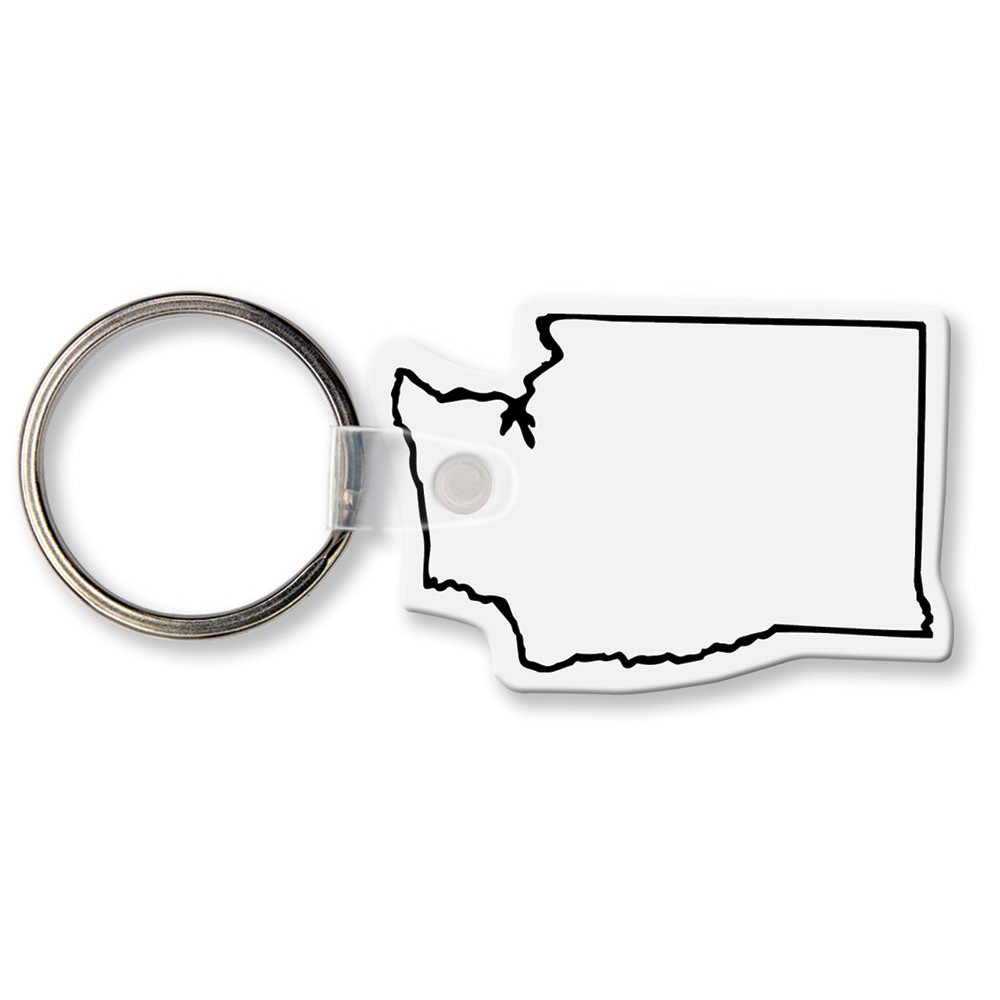 Logo Branded Washington State Shape Key Tag (Spot Color) Logo Branded Washington State Shape Key Tag (Spot Color)
