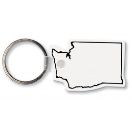 Logo Branded Washington State Shape Key Tag (Spot Color)