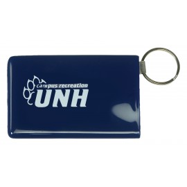 Rectangle Card Holder w/Key Ring - Spot Color with Logo