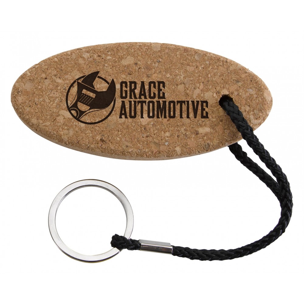 Buoy Oval Cork Keychain with Logo Buoy Oval Cork Keychain with Logo