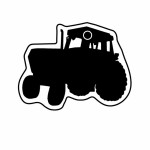 Dark Farm Tractor Key Tag - Spot Color with Logo