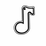 Logo Branded Musical Note Outline Key Tag - Spot Color