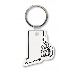 Rhode Island State Shape Key Tag (Spot Color) with Logo