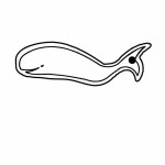 Whale Outline 1 Key Tag (Spot Color) with Logo