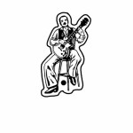 Customized Guitar Player Key Tag - Spot Color