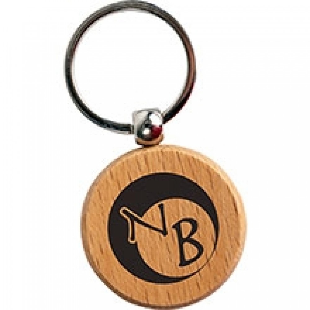 Personalized Round Wooden Key Tag