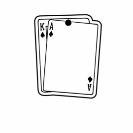 Promotional Ace & King Playing Cards Key Tag (Spot Color)