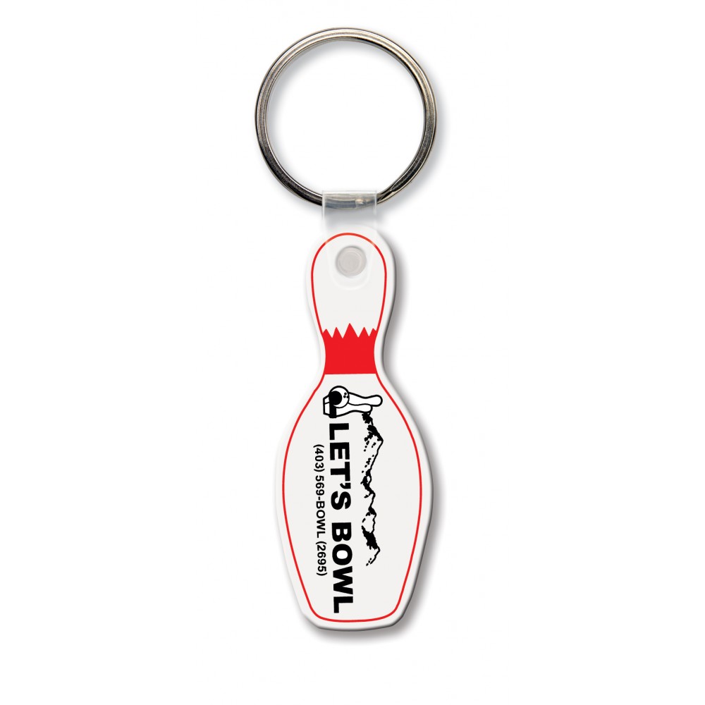 Personalized Bowling Pin Key Tag (Spot Color)