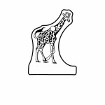 Customized Giraffe w/Sign Key Tag (Spot Color)