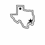 Personalized Texas State Outline w/Star Key Tag - Spot Color