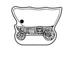 Promotional Covered Wagon - Side View Key Tag - Spot Color