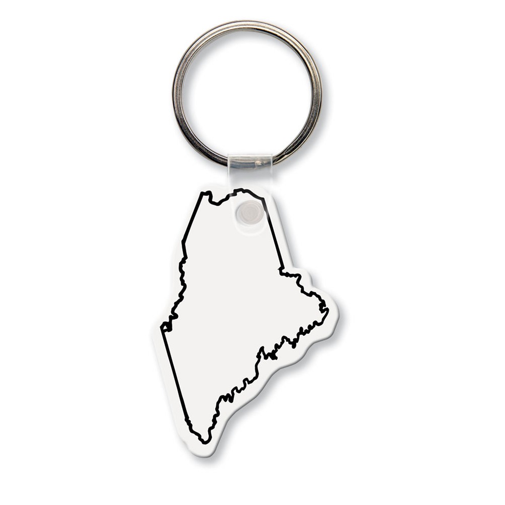 Maine State Shape Key Tag (Spot Color) with Logo