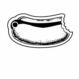 Custom Hot Dog w/Bite Taken Key Tag - Spot Color