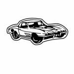 Customized Classic Corvette 1 Key Tag - Spot Color