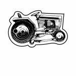 Tractor Mower 4 Key Tag - Spot Color Custom Printed