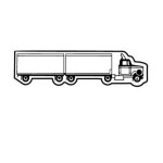 Logo Branded Semi Truck w/Tandem Trailer 2 Key Tag - Spot Color