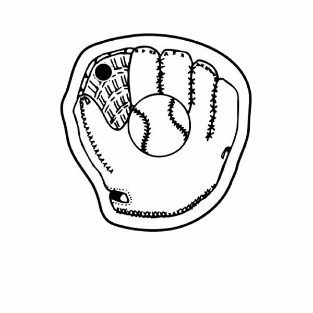 Baseball Mitt Outline Key Tag (Spot Color) with Logo