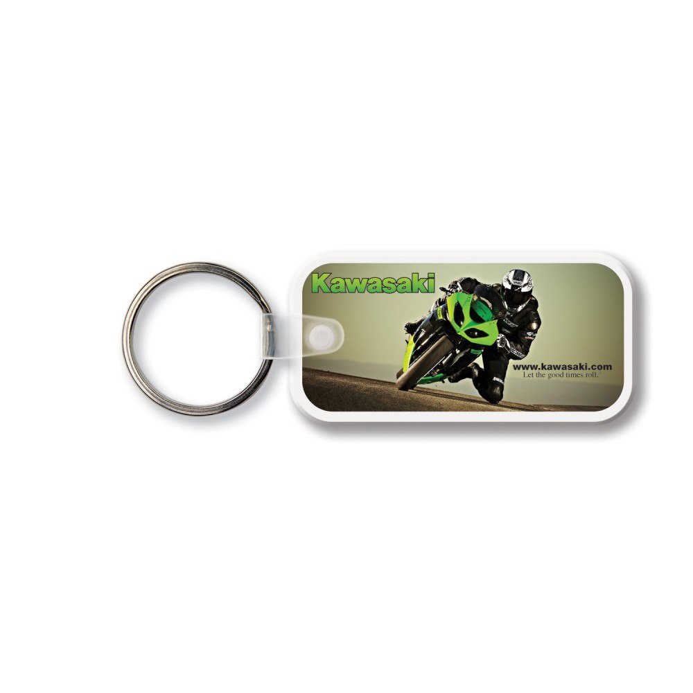 Custom Large Rectangle w/Rounded Corners Key Tag - Full Color