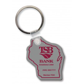 Wisconsin State Shape Key Tag (Spot Color) with Logo