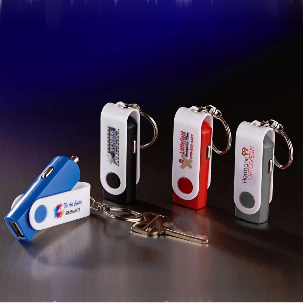 Key Chain USB Car Adaptor with Logo