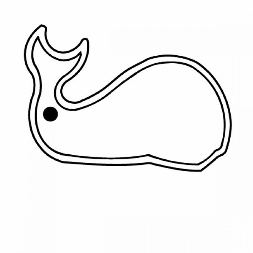Large Whale Outline 2 Key Tag (Spot Color) with Logo