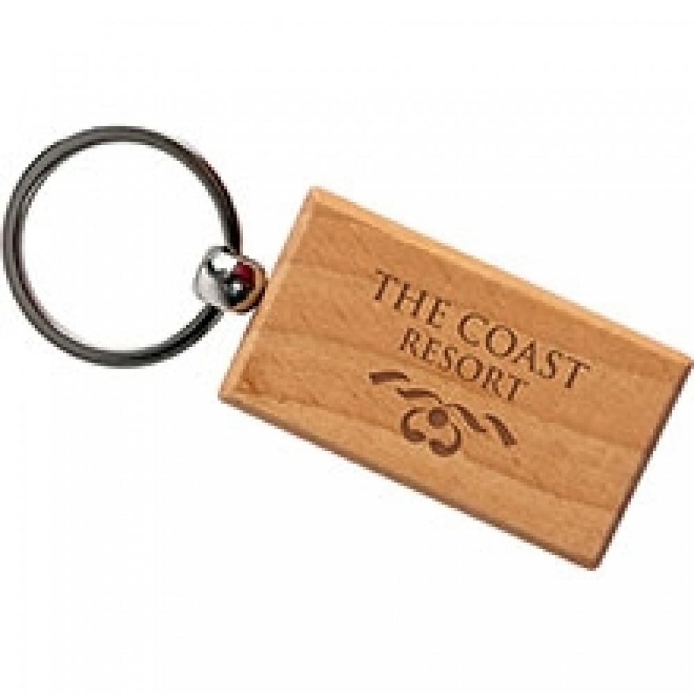 Customized Rectangle Wooden Key Tag