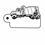 Cement Truck 3 Key Tag - Spot Color with Logo