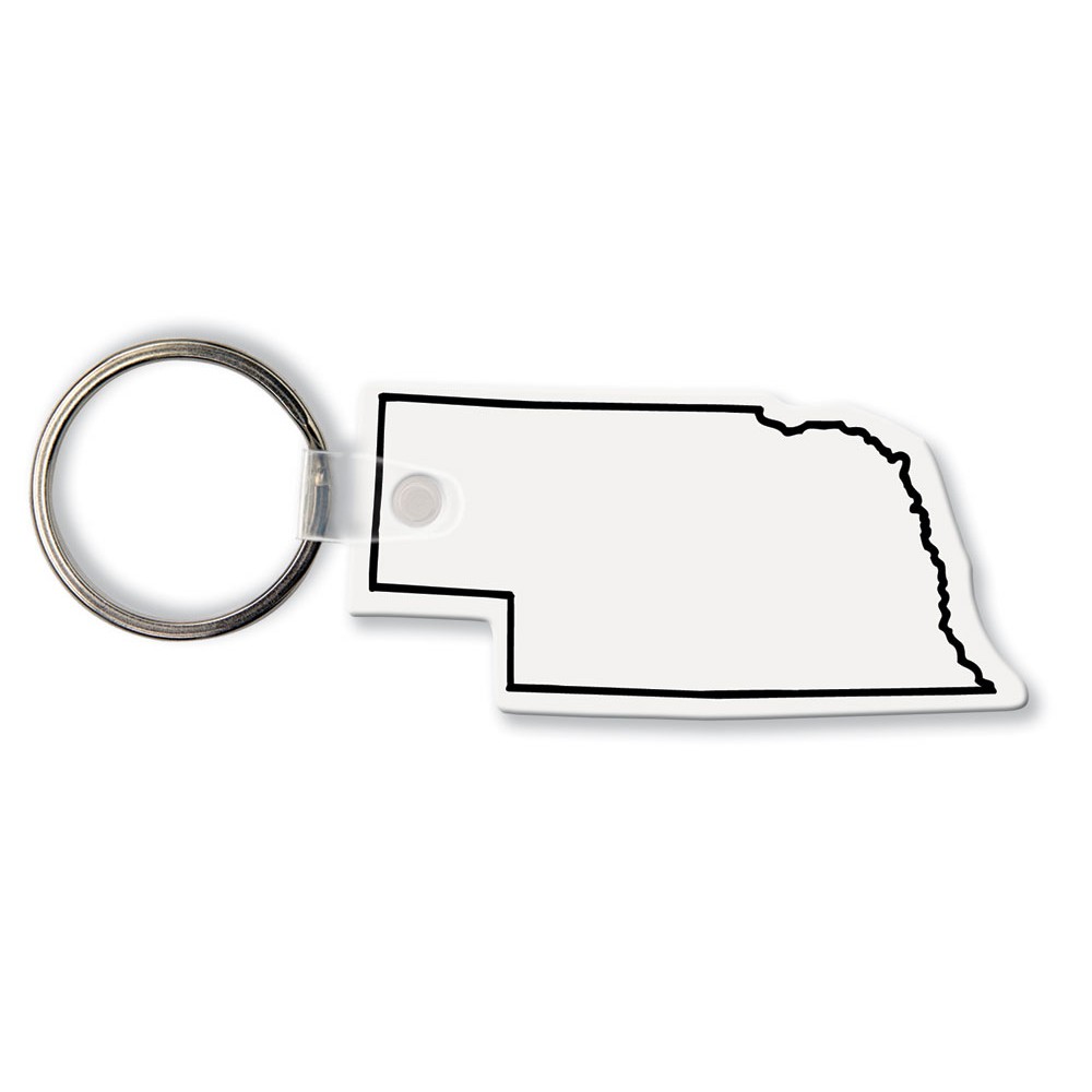 Customized Nebraska State Shape Key Tag (Spot Color)