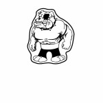 Custom Bulldog Mascot Key Tag (Spot Color)