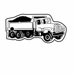 Personalized Dump Truck 3 Key Tag - Spot Color
