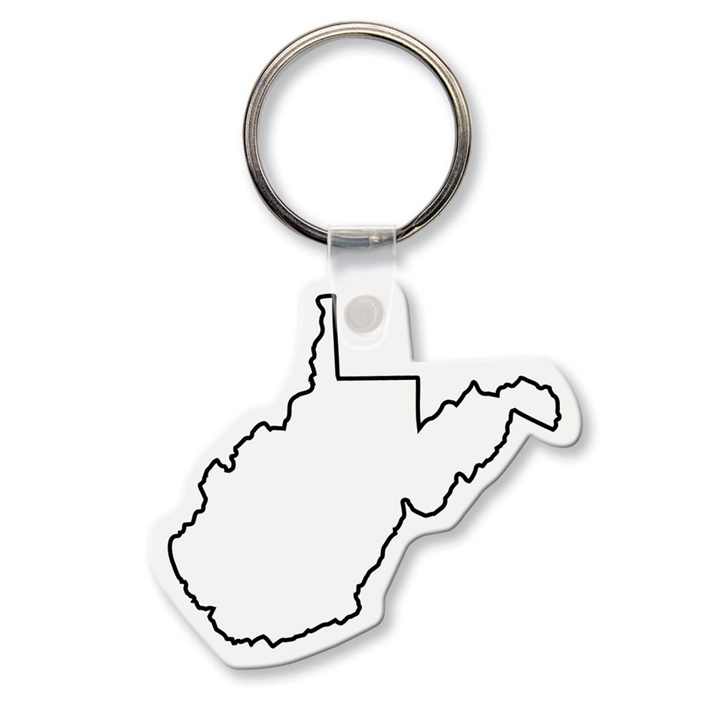 Personalized West Virginia State Shape Key Tag (Spot Color)