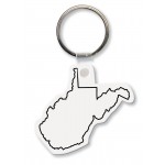 Custom Imprinted West Virginia State Shape Key Tag (Spot Color)