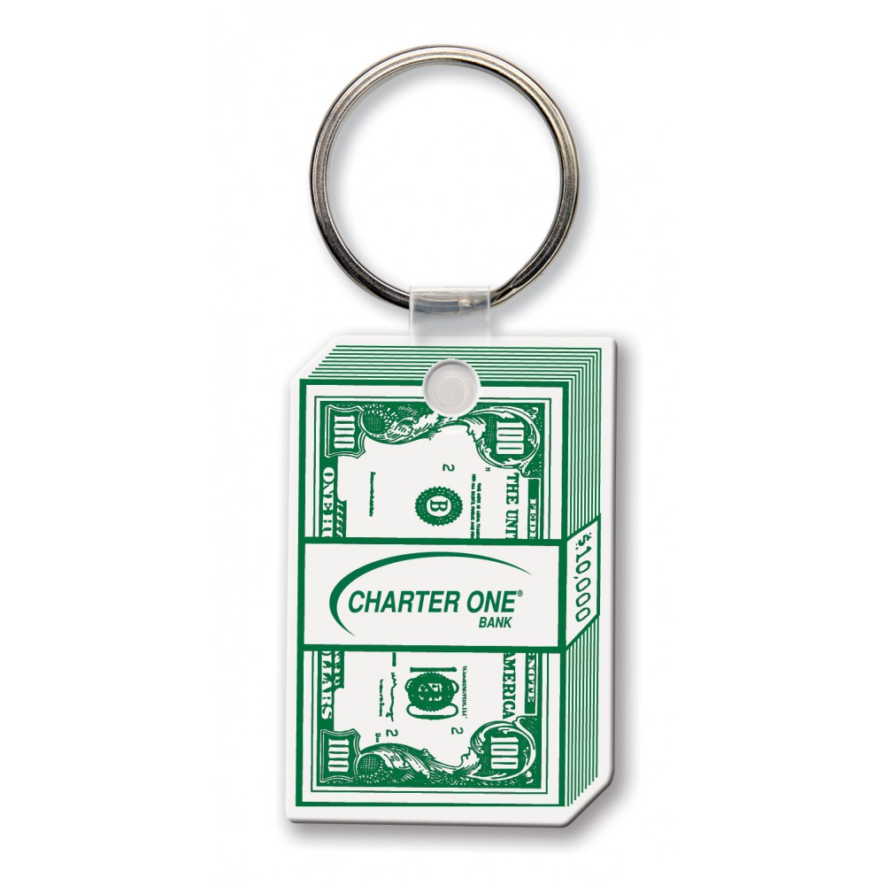 Dimensional Rectangle Key Tag (Spot Color) with Logo