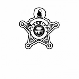 Logo Branded Sheriff Badge Shield Key Tag - Spot Color