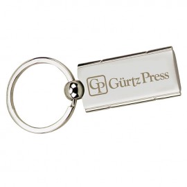 Logo Branded Satin Rectangle Swivel Keyholder  Logo Branded Satin Rectangle Swivel Keyholder
