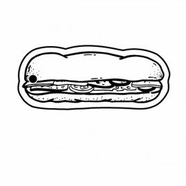Sub Sandwich Key Tag - Spot Color with Logo