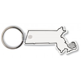 Massachusetts State Shape Key Tag (Spot Color) with Logo