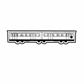 Two Train Cars Key Tag - Spot Color with Logo