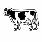 Cartoon Cow Key Tag (Spot Color) with Logo