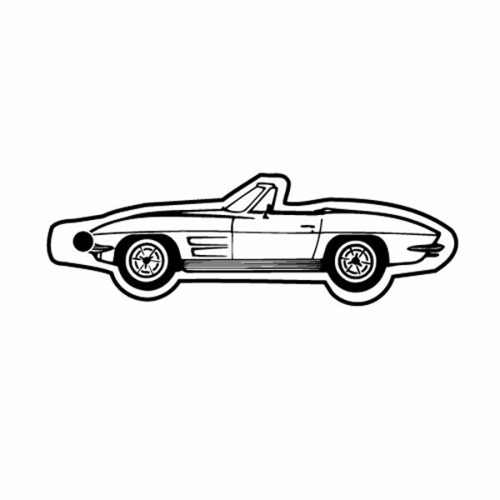 Classic Corvette Convertible 1 Key Tag - Spot Color with Logo