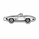 Classic Corvette Convertible 1 Key Tag - Spot Color with Logo