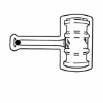 Large Gavel Key Tag - Spot Color with Logo