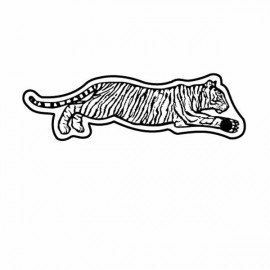 Promotional Tiger Laying Down Key Tag (Spot Color)