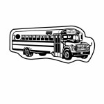 Promotional School Bus 5 Key Tag (Spot Color)