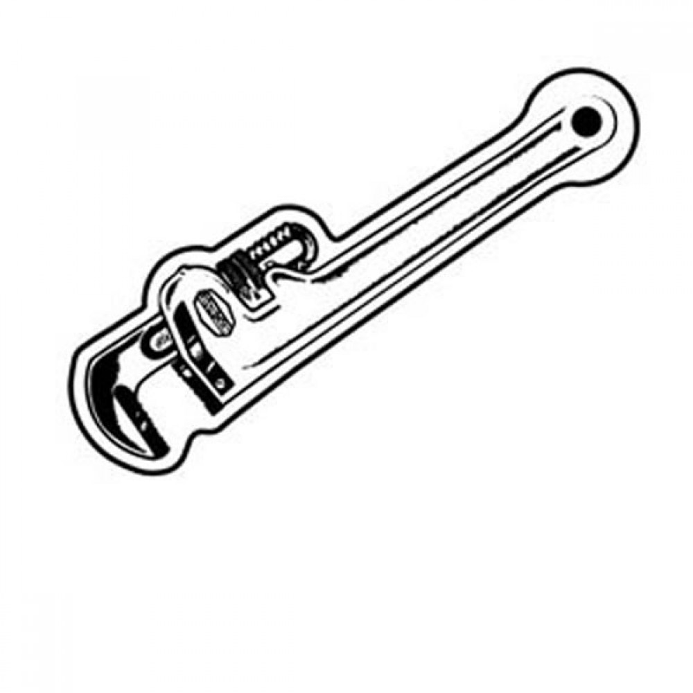Personalized Pipe Wrench Key Tag - Spot Color