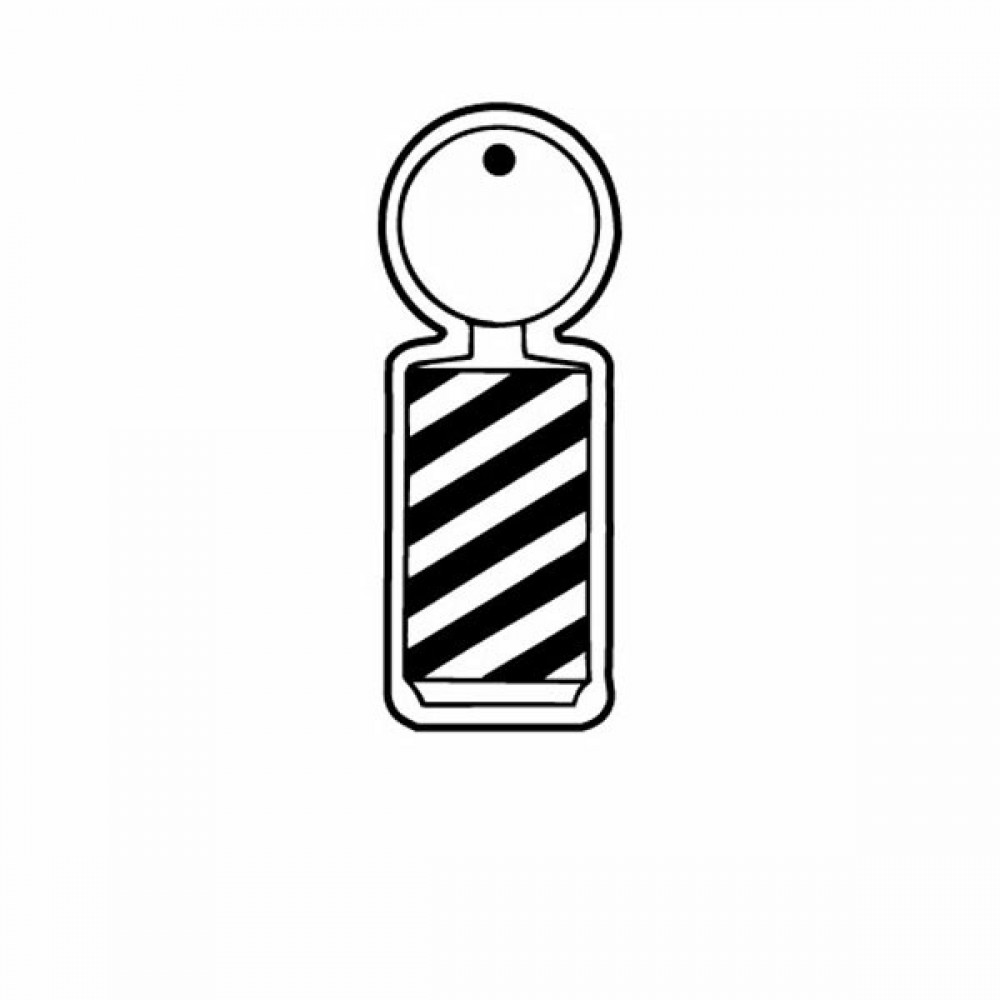 Barber Pole Outline Key Tag (Spot Color) with Logo