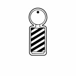 Barber Pole Outline Key Tag (Spot Color) with Logo