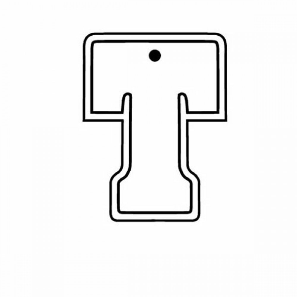 Logo Branded Letter T Key Tag - Spot Color